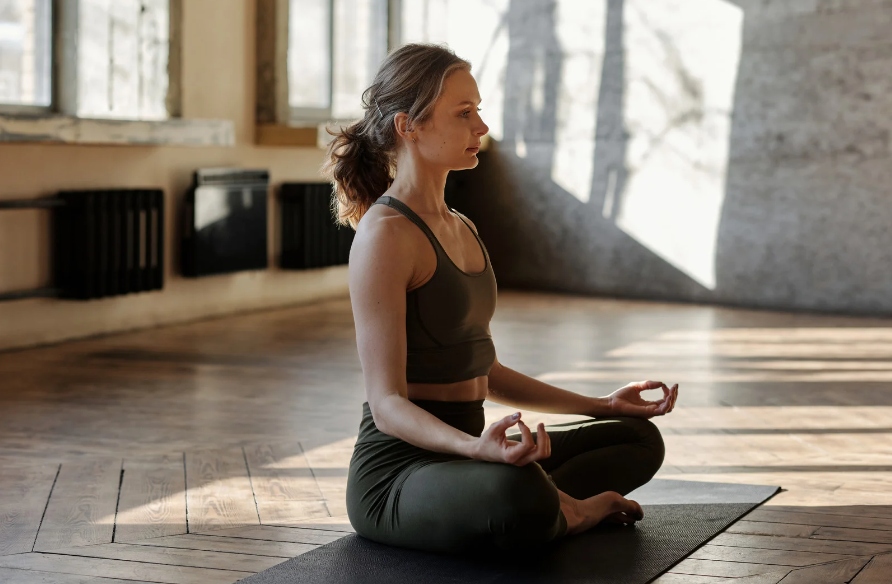 This is an image of a person meditating.
