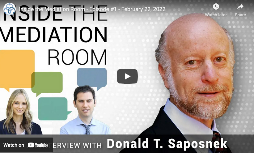 inside mediation room donald saposnek